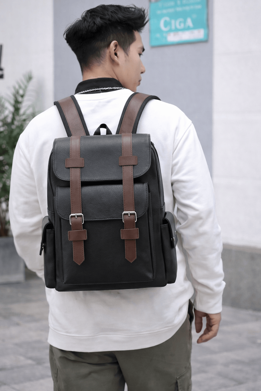 Sac à Dos Cuir Noir - MATEO