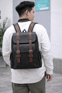 Sac à Dos Cuir Noir - MATEO