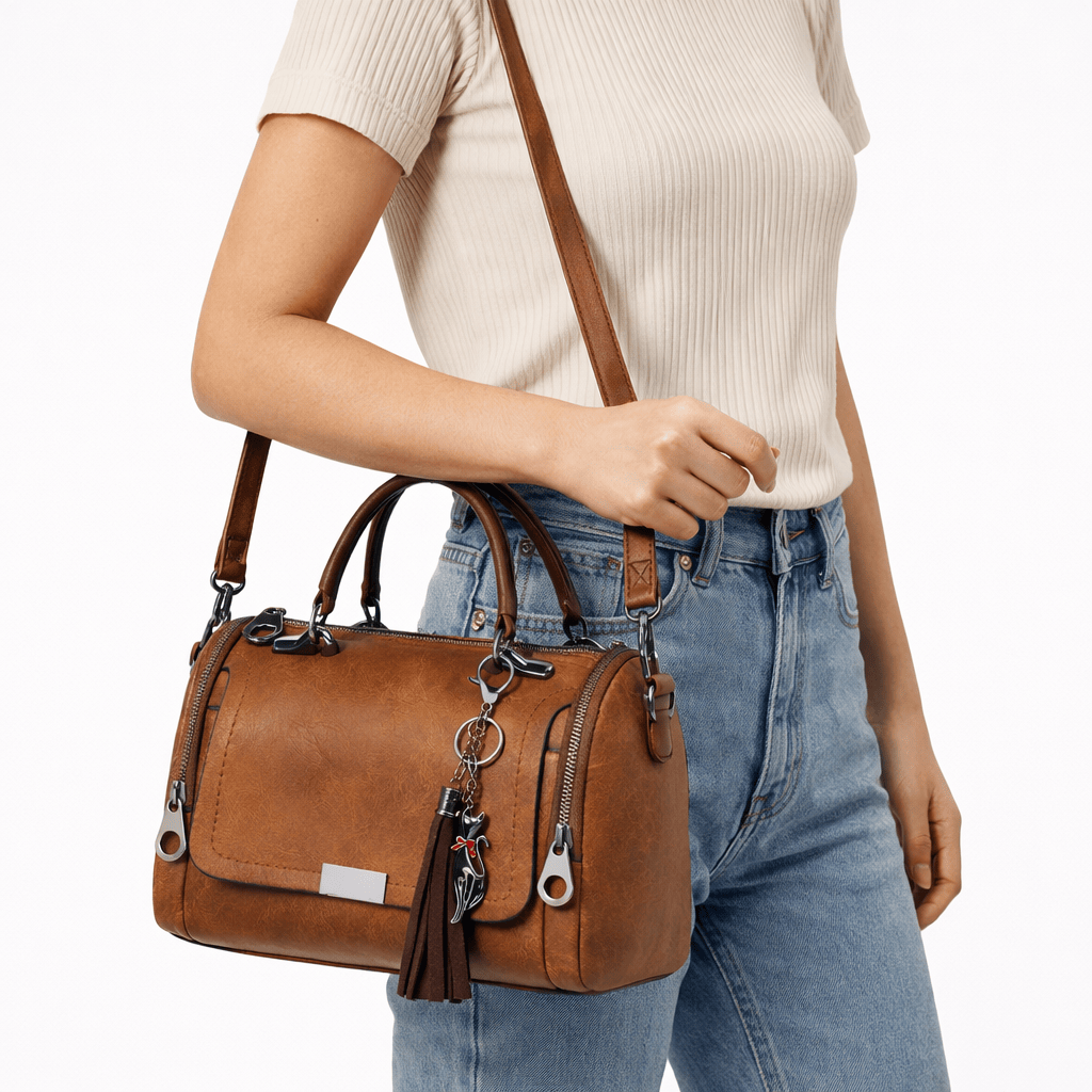 Sac à Main en Simili Cuir avec Pompon - ARLO