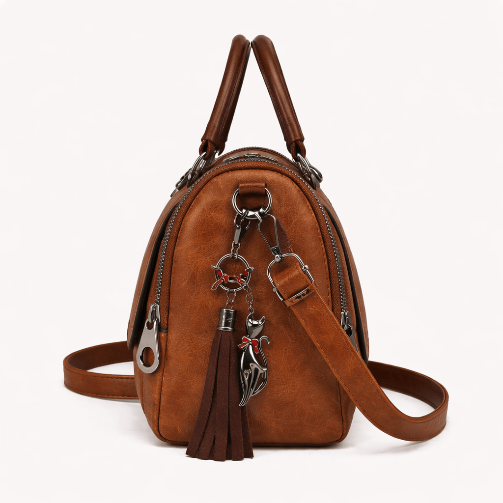 Sac à Main en Simili Cuir avec Pompon - ARLO