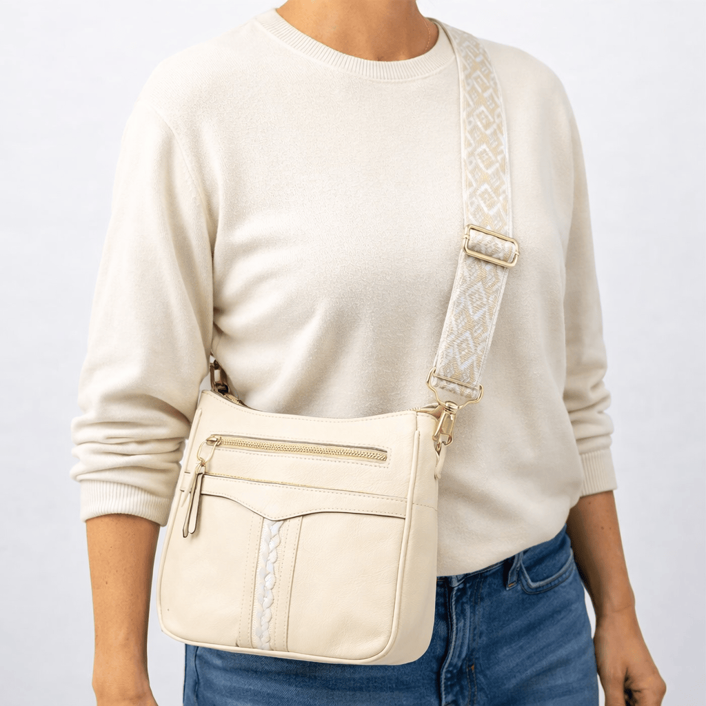 Sac Bandoulière Beige Femme - OLYA