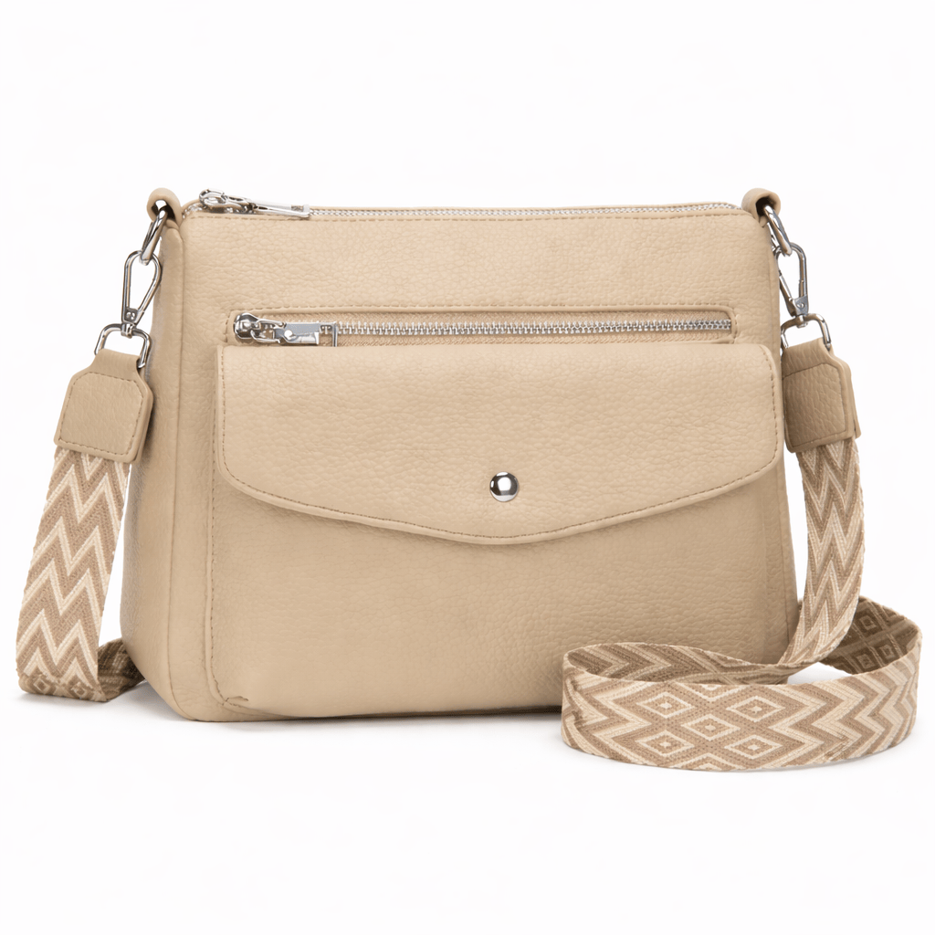 Sac Bandoulière Cuir Beige - GIANA