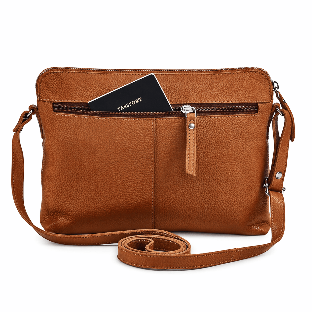 Sac Bandoulière Cuir Camel - ANYA