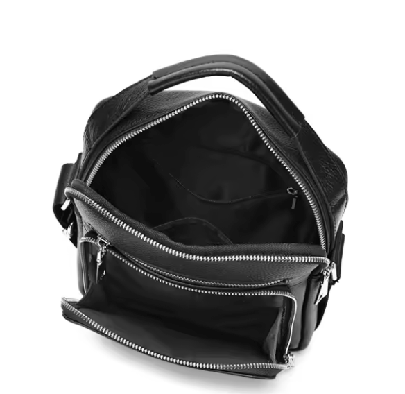 Sac Bandoulière Cuir Noir - HANA